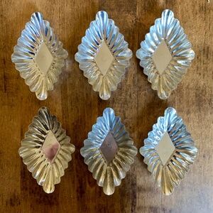 Swedish Sandbakkel Tartlet Molds 6 Fluted Metal Baking Forms Diamond Shape